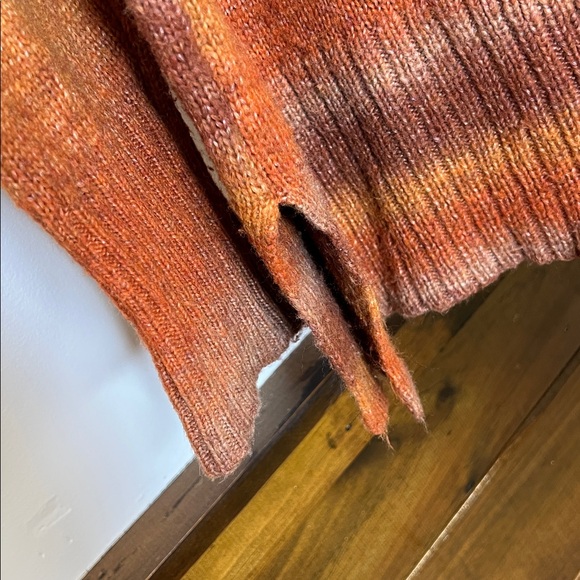 a.n.a V-Neck Sweater in Orange & Brown Stripes- XL - Picture 3 of 5